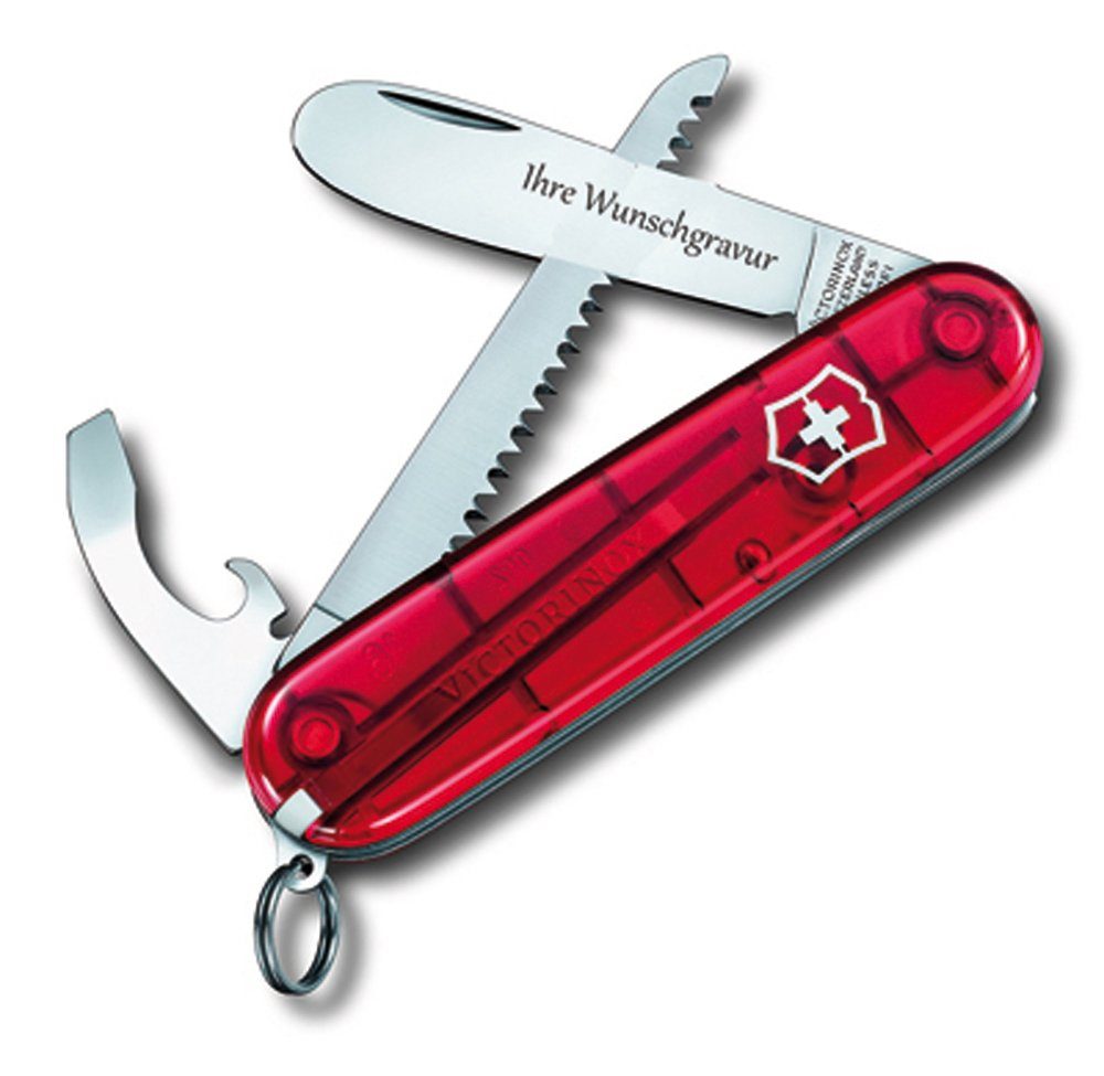 rot, persönlicher First Taschenwerkzeug mit Kinderkochmesser H, My Gravur Victorinox