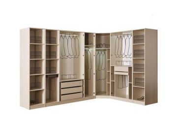 JVmoebel Eckkleiderschrank Elegant Modern Eckschrank Schlafzimmer Holz Möbel Schrank Beige (1-St., 1x Kleiderschrank) Made in Europa