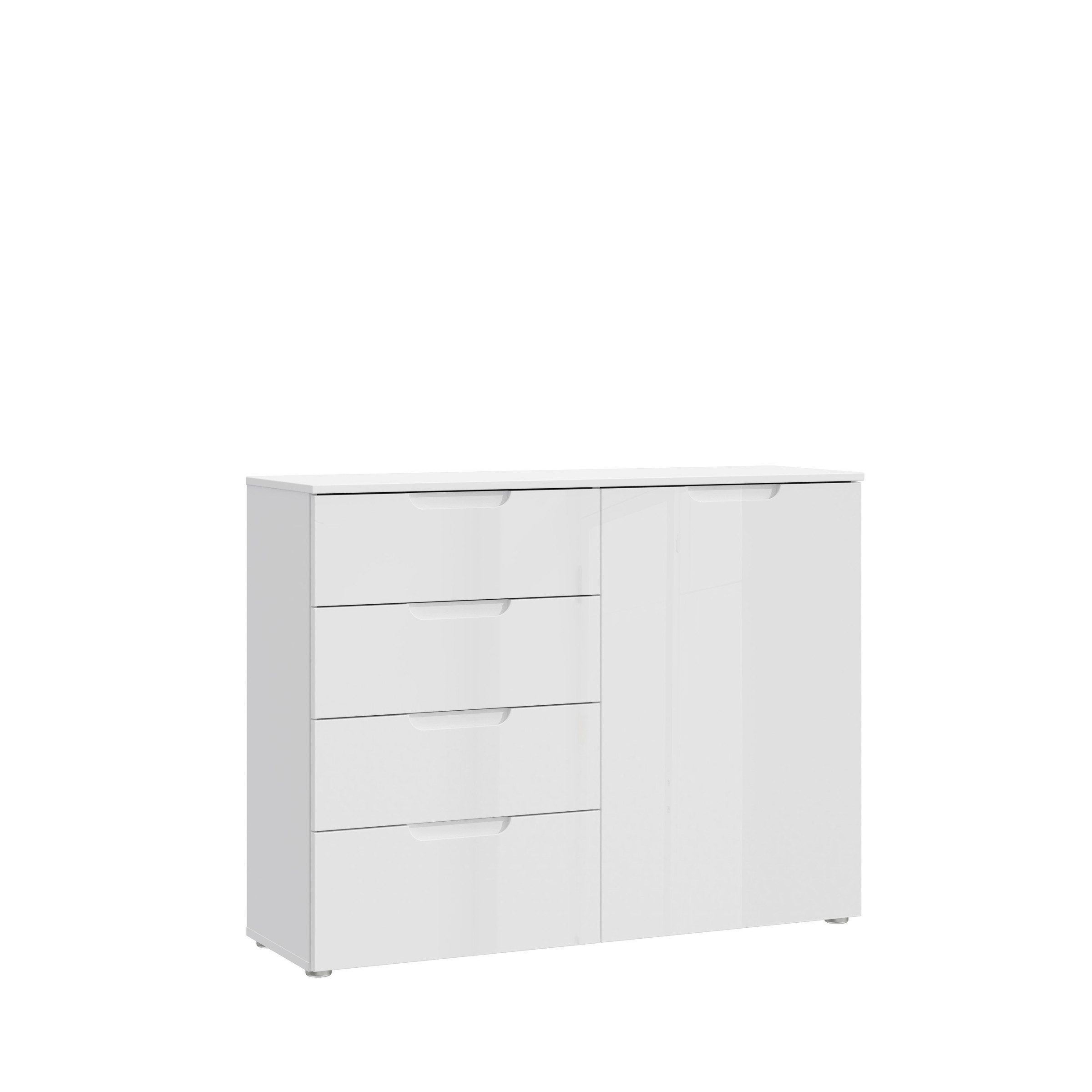 freiraum Kommode SIENNA, in weiß glanz Dekorfolie - 110,1x84,9x34,4cm (BxHxT)