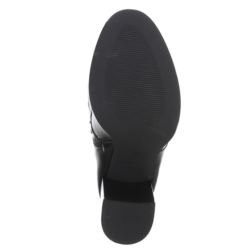 Ital-Design Elegante hohe Stiefel mit Blockabsatz und Schnalle Stiefel (90109976) Blockabsatz Stiefel in Schwarz