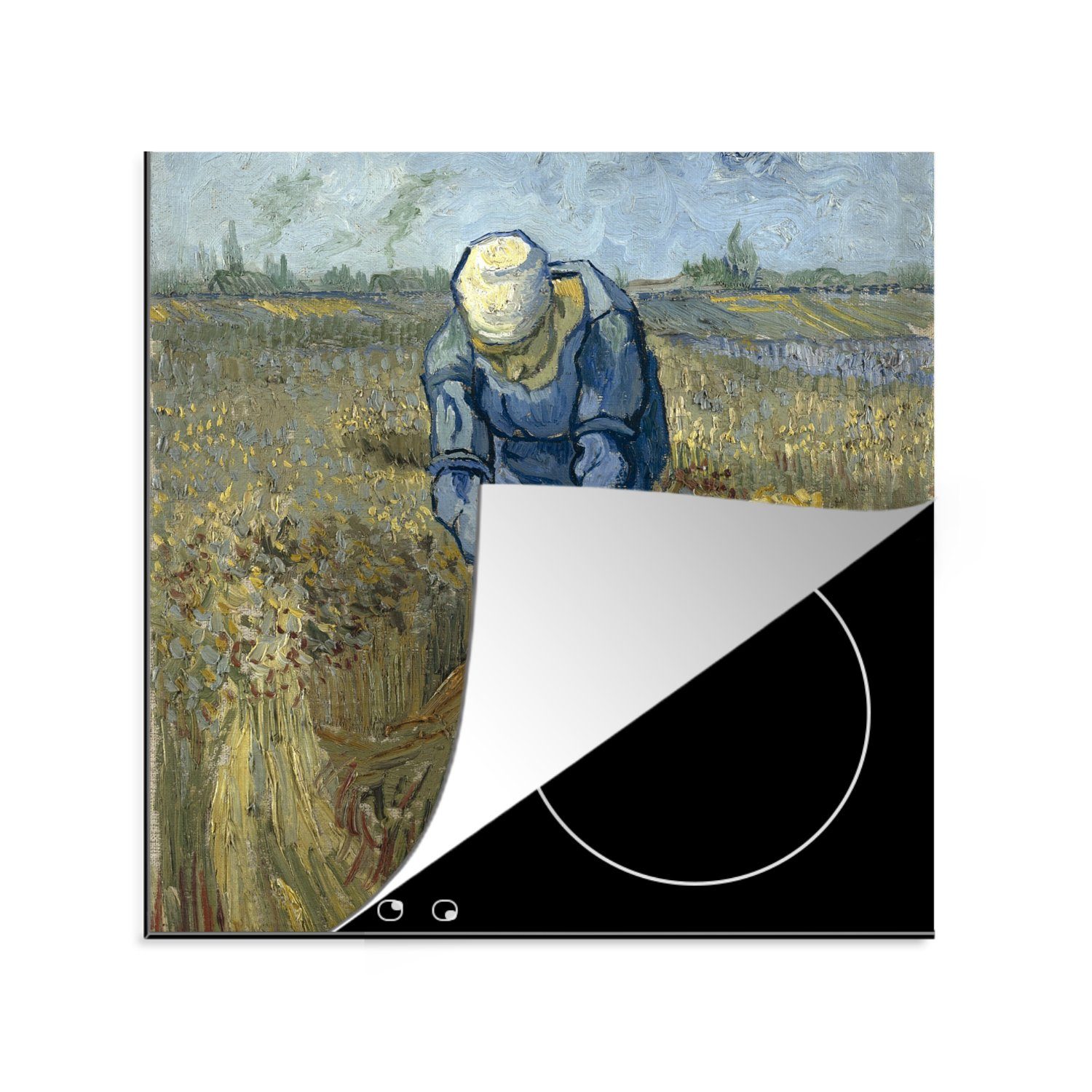 MuchoWow Herdblende-/Abdeckplatte Der Schafspelz (nach Millet) - Vincent van Gogh, Vinyl, (1 tlg), 78x78 cm, Ceranfeldabdeckung, Arbeitsplatte für küche