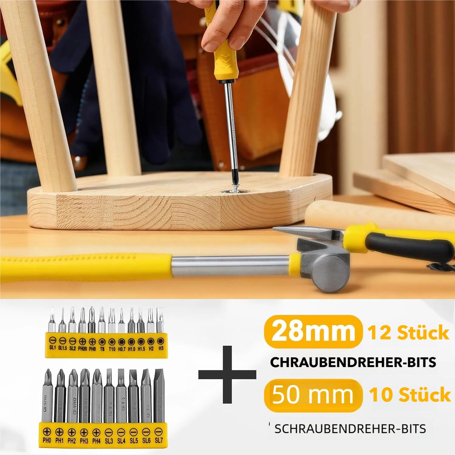 TLGREEN Akku-Bohrschrauber 8V Akkuschrauber Set,Akkubohrer mit 99PCS Werkzeugkoffer, max. 300 U/min, für DIY Reparaturen – Bild 5 von 5