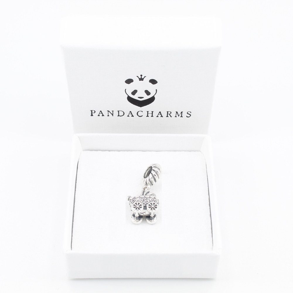 PANDACHARMS Bead Baby Kinderwagen Anhänger für Charm Armband, 925er Sterling Silber