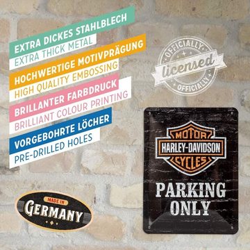 Nostalgic-Art Metallschild Blechschild 15x20 cm - Harley-Davidson - Parking Only