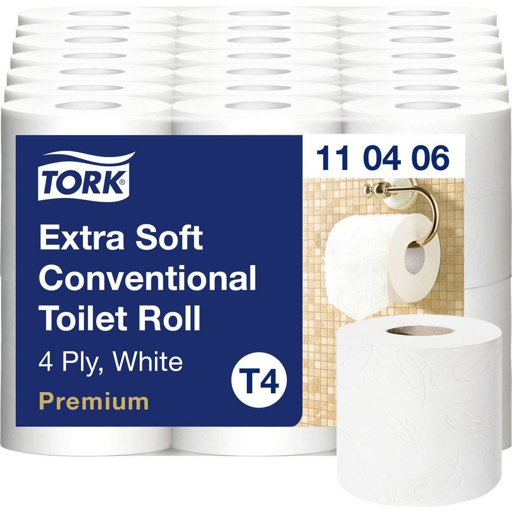 TORK Toilettenpapier Toilettenpapier T4-System Kleinrollen Toilettenpapier 4-lag T4 Anzahl