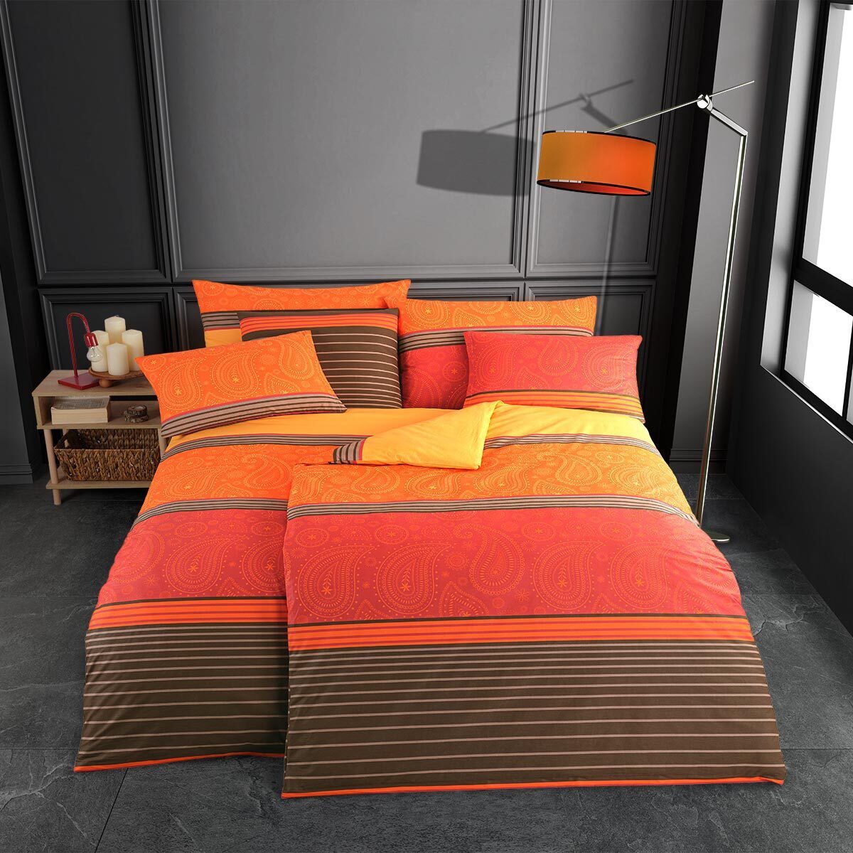 TRAUMSCHLAF Bettwäsche Milano, Renforce, 2 teilig, gestreiftes Design auf 100% Baumwolle
