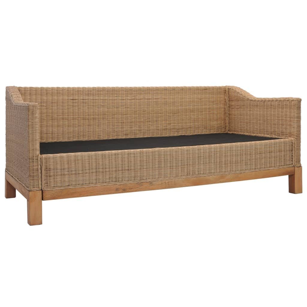 3-Sitzer-Sofa Natürliches Polstern Sofa mit Couch vidaXL Rattan