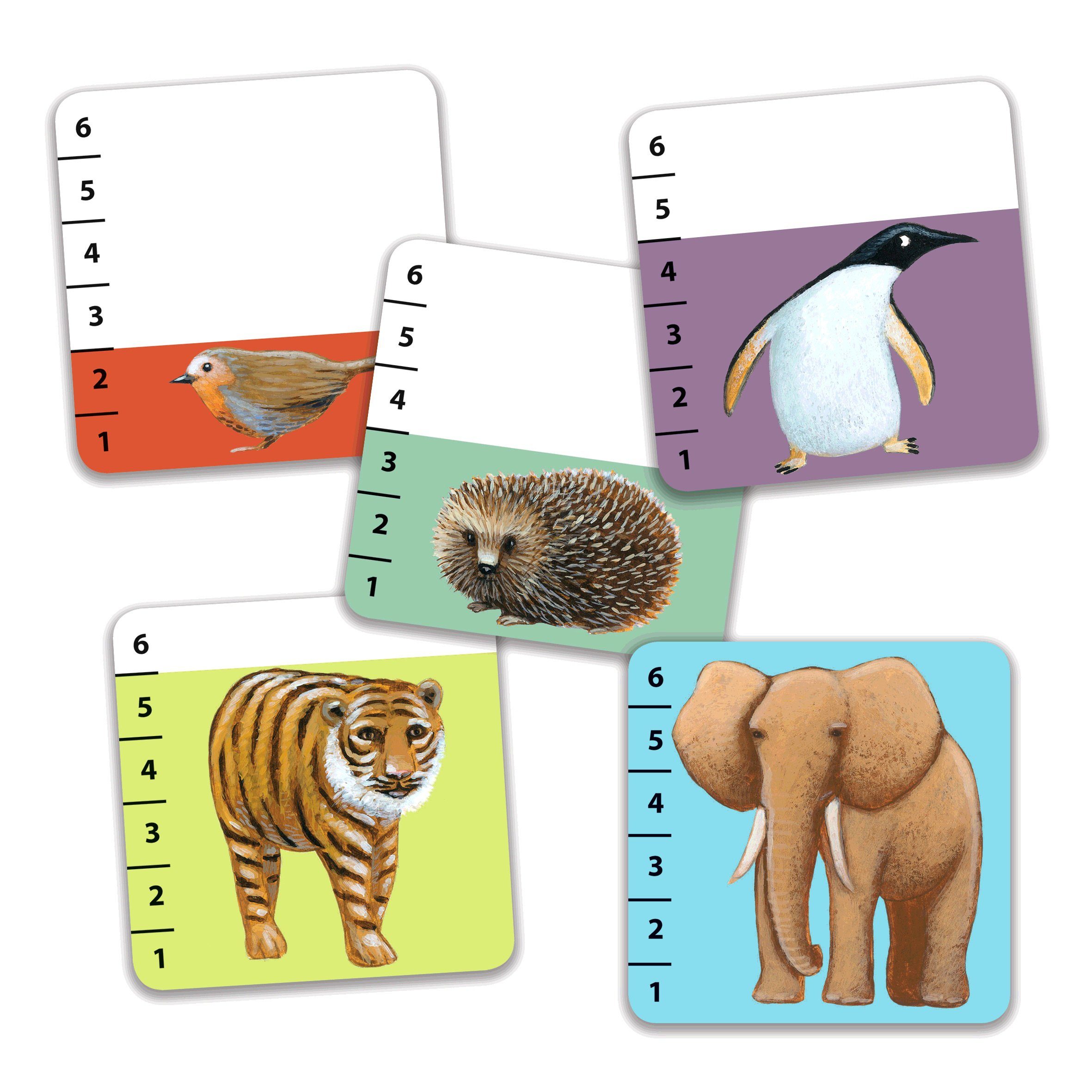 DJECO Spiel Kartenspiel Batanimo Stichspiel mit verschiedenen Tier-Illustrationen