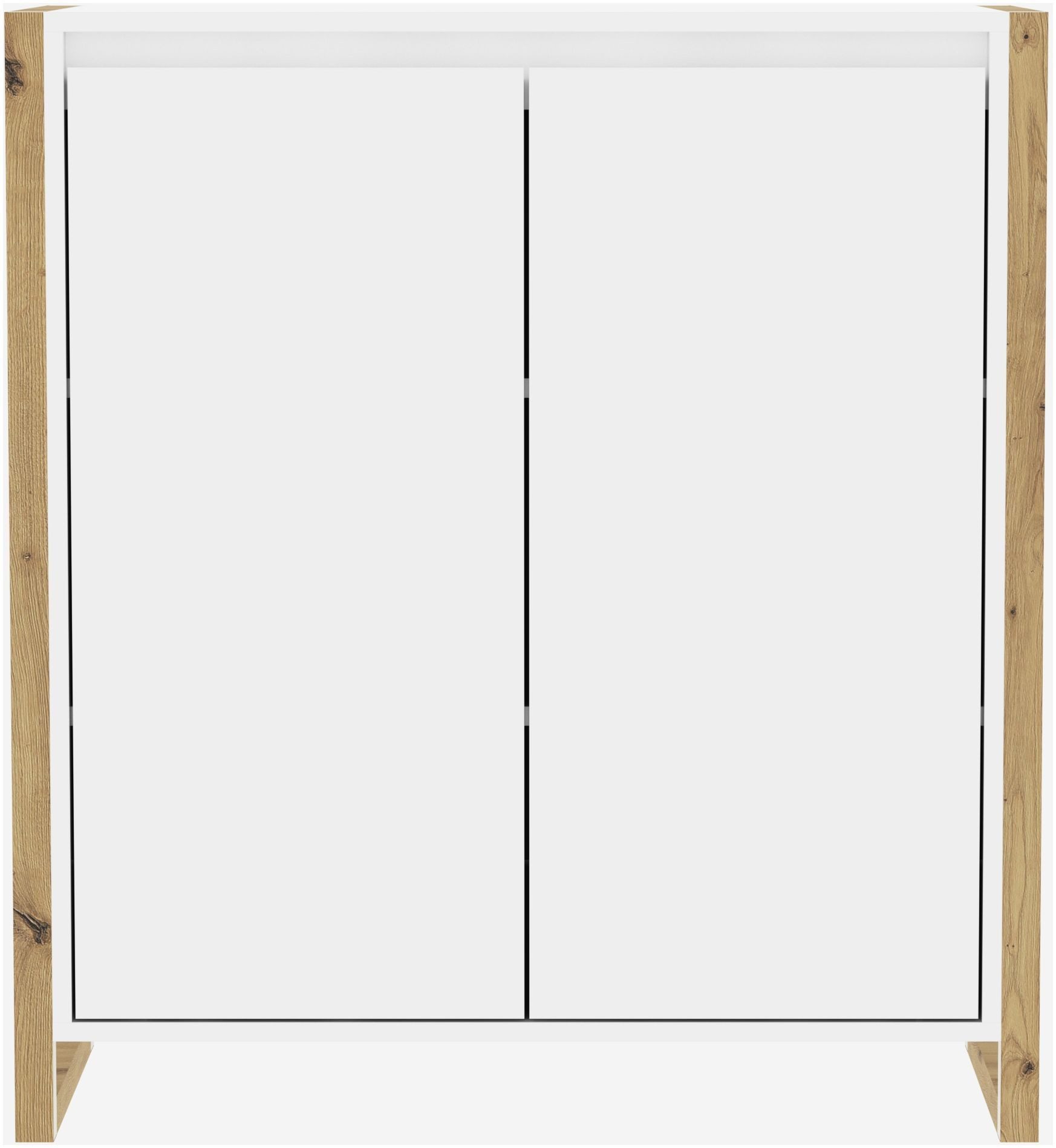 Finori Kommode Denver 1, weiß / Dekor Artisan Oak HxBxT 88x80x40 cm