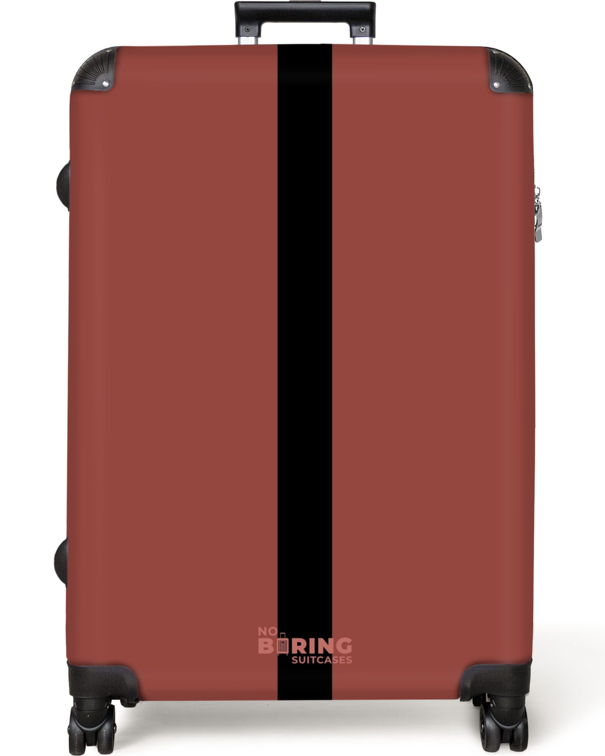 NoBoringSuitcases.com© Hartschalen-Trolley Rot mit schwarzem Streifen günstig online kaufen