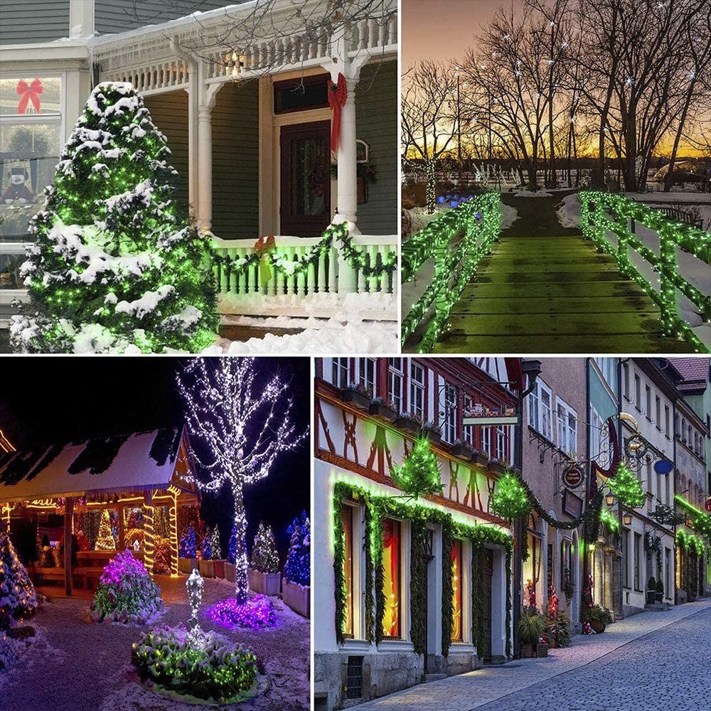 Rosnek LED-Lichterkette 10-100M, 8 Modi, für Weihnachten Party Urlaub, Hochzeit Deko; Blau Rot Grün Rosa Lila