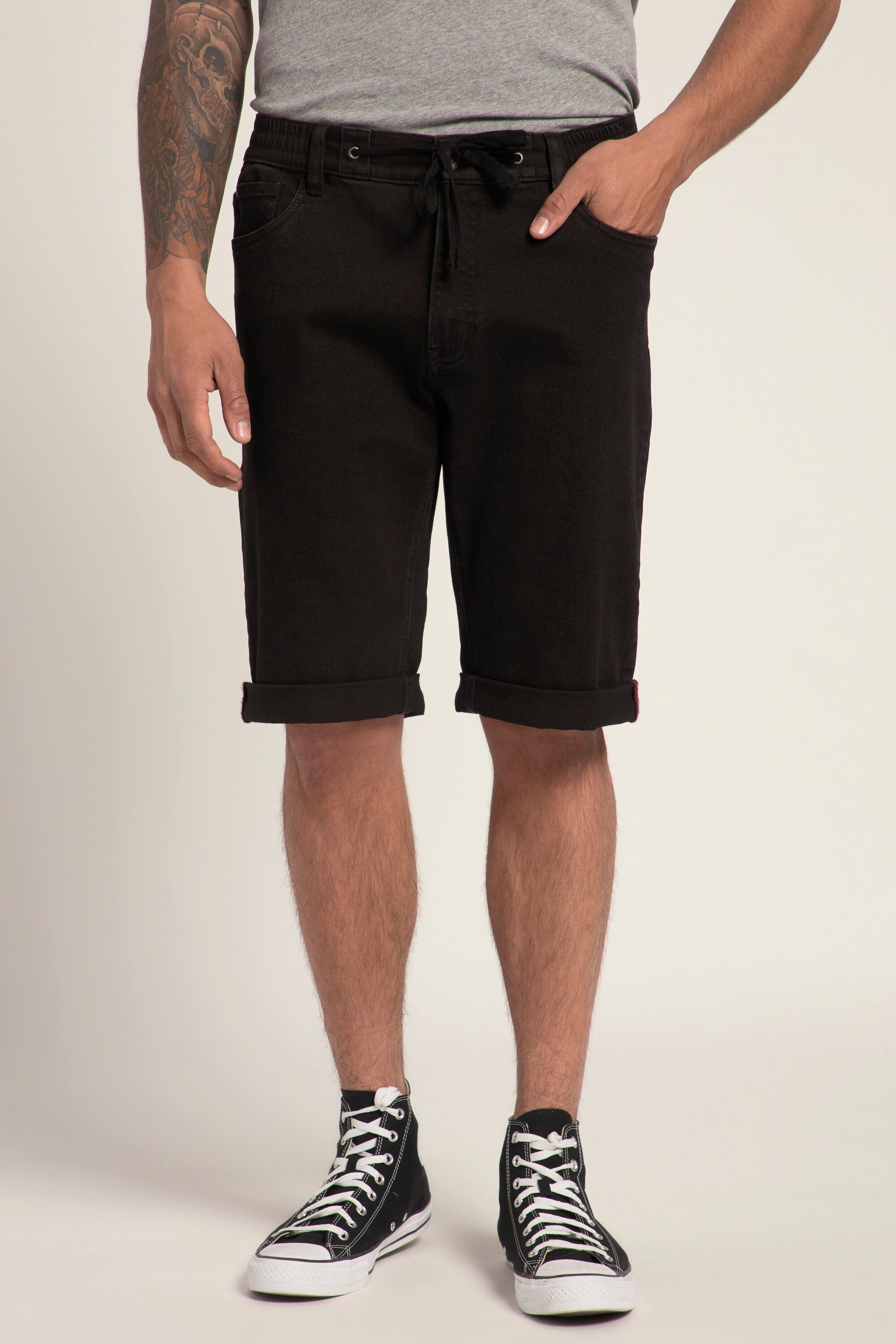 Jeansbermudas Jeans-Bermuda bequem geschnitten Elastikbund