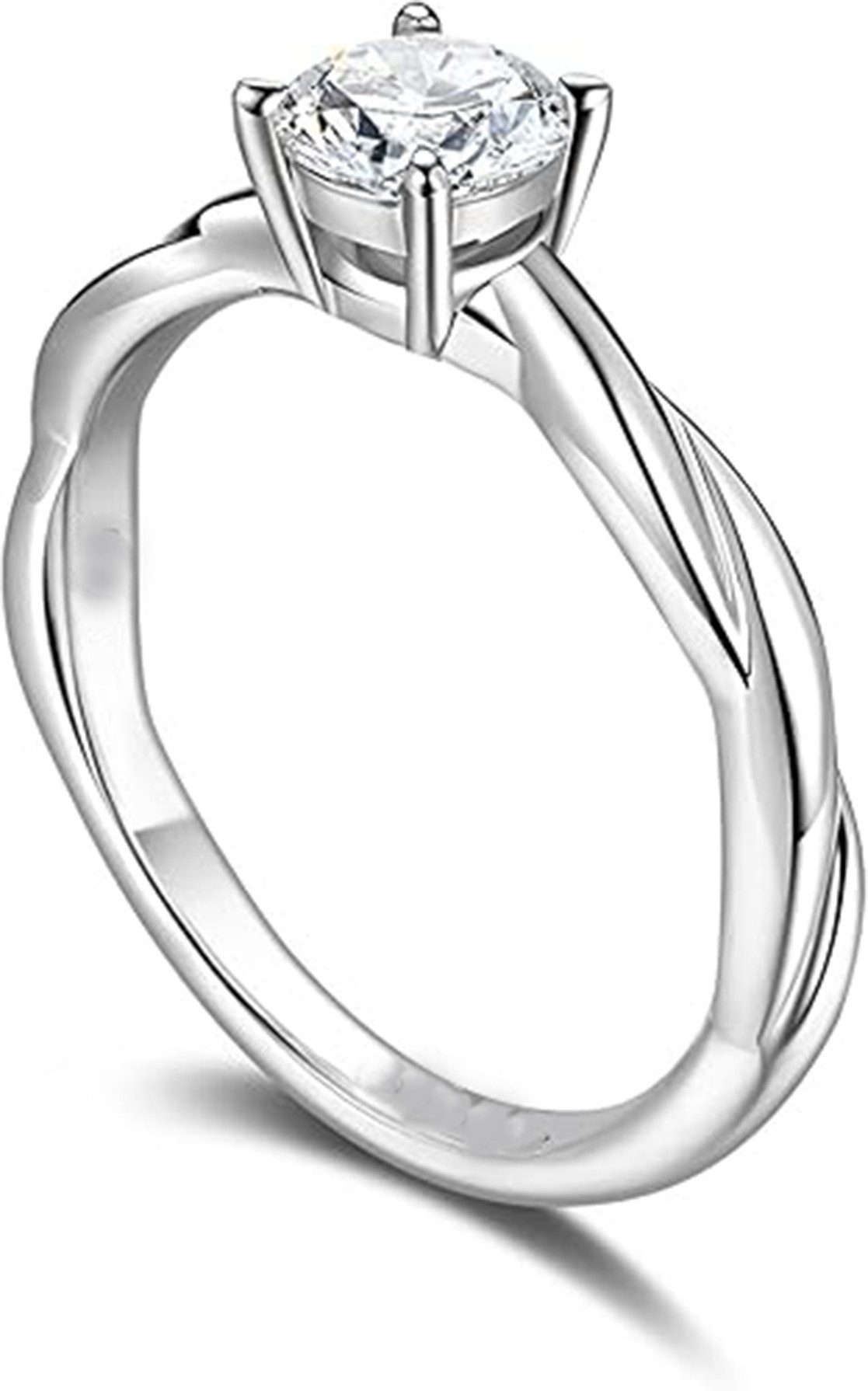 Jumpeak Verlobungsring Im Labor gezüchtete Diamantringe, Verlobungsringe,Weinrebenringe, 1ct D Vs1,Ehering,Valentinstagsgeschenk,Geschenk für die Ehefrau