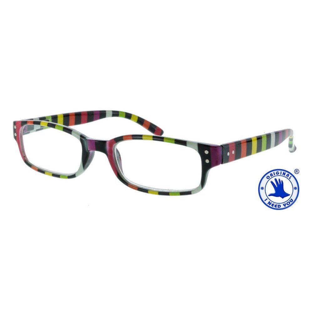 I Need You Lesebrille Chaot Schwarz-Buntgestreift (1,0 dpt)