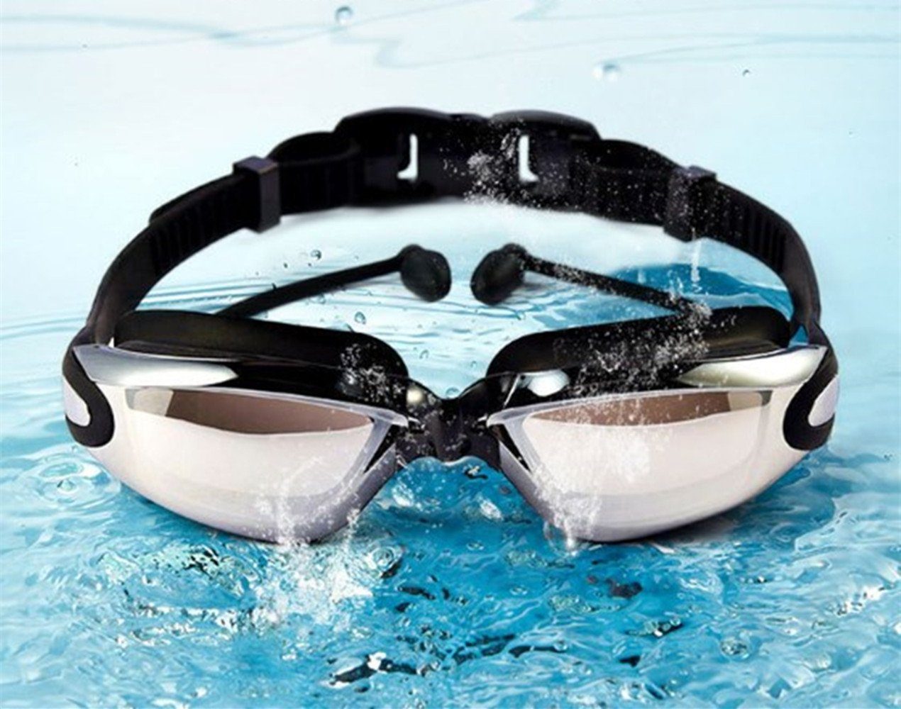 XDeer Schwimmbrille Mirror Spiegel Schwimmbrille mit Aufbewahrungsbox, mit blue Schwimmbrillen Erwachsene Komfort für Profi