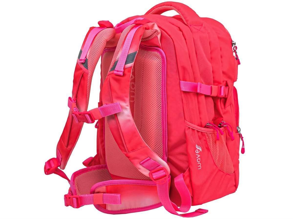 Wave Schulrucksack "Infinity" Rucksack Schule für Mädchen Jungen Teenager 2025, Schultasche, ab 5. Klasse, weiterführende Schule, Set mit Regenhülle
