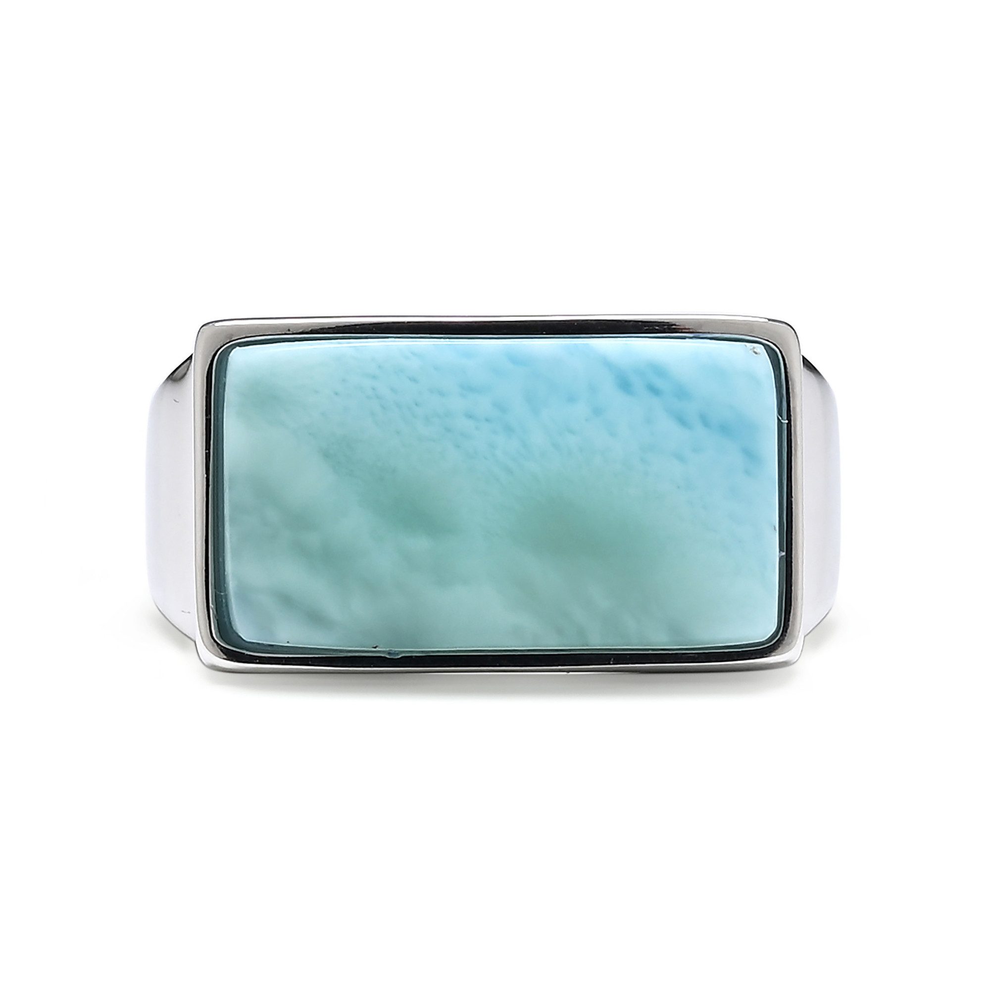 Cavill Solitärring Larimar Ring aus rhodiniertem Silber (1-tlg)