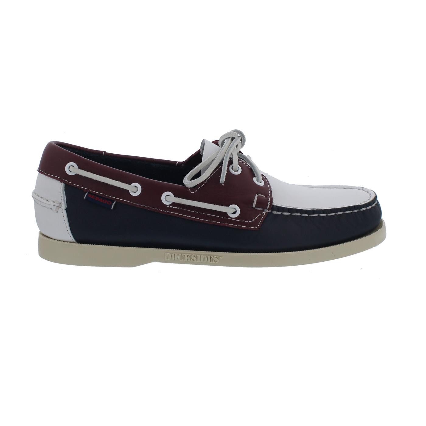 Sebago Sebago Spinnaker, Full-Grain Leather (Glattleder), Navy-Red-White, Men Bootsschuh