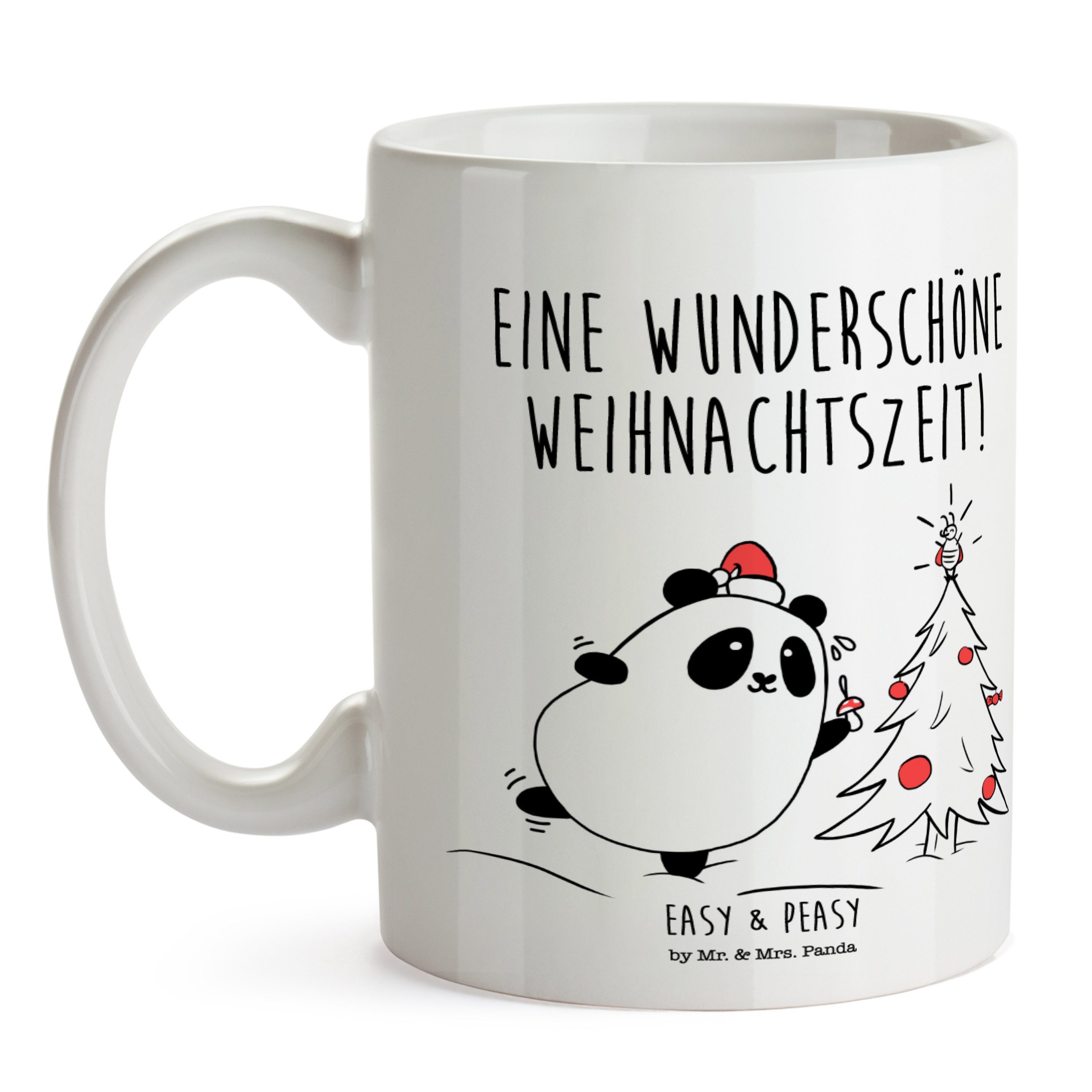 Keramik Sprüche, & Mrs. Easy Panda Ta, - Weihnachtszeit - Peasy & Mr. Tasse Weiß Büro Tasse Geschenk,