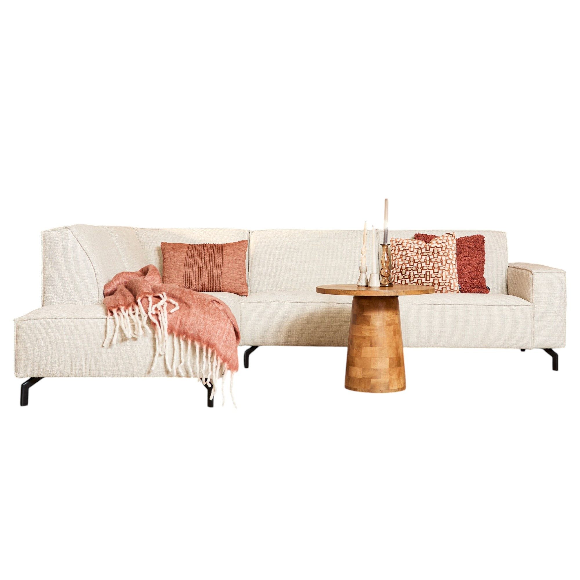 BENEDO MÖBEL Ecksofa Famous&Glamor Beige 285x210x82 cm, luxuriöse Wohnlandschaft