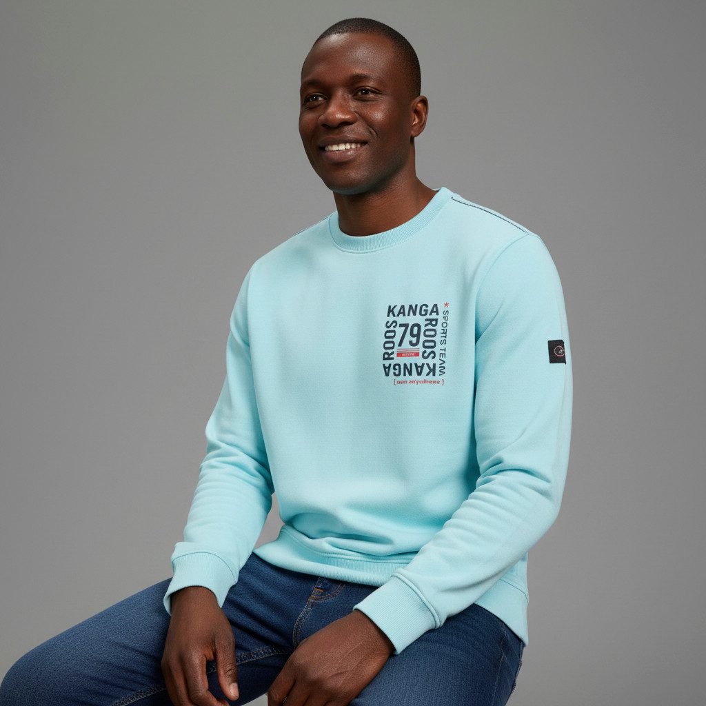 KangaROOS Sweatshirt aus angerauter Sweatware, mit Rundhalsausschnitt, Langarm-Design