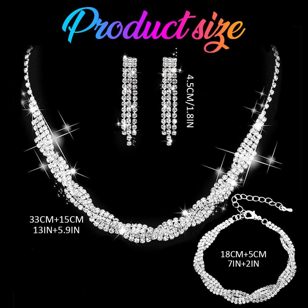 Coonoor Schmuckset Damen Schmuckset 3-teilig, Braut Strass Schmuckset, (3-t günstig online kaufen