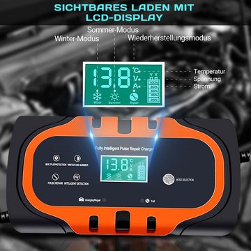 MDHAND Auto Motorrad Autobatterie-Ladegerät (1-tlg., 10A 12V mit LCD-Bildschirm und Wartungsfunktion für Auto Motorrad Auto)