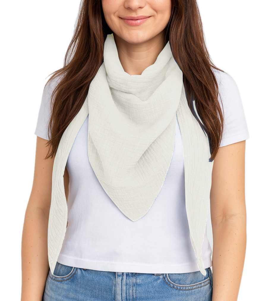 dy_mode Dreieckstuch Damen Halstuch Dreieckstuch Musselin Dreiecksschal Schal in Unifarben, in Unifarbe