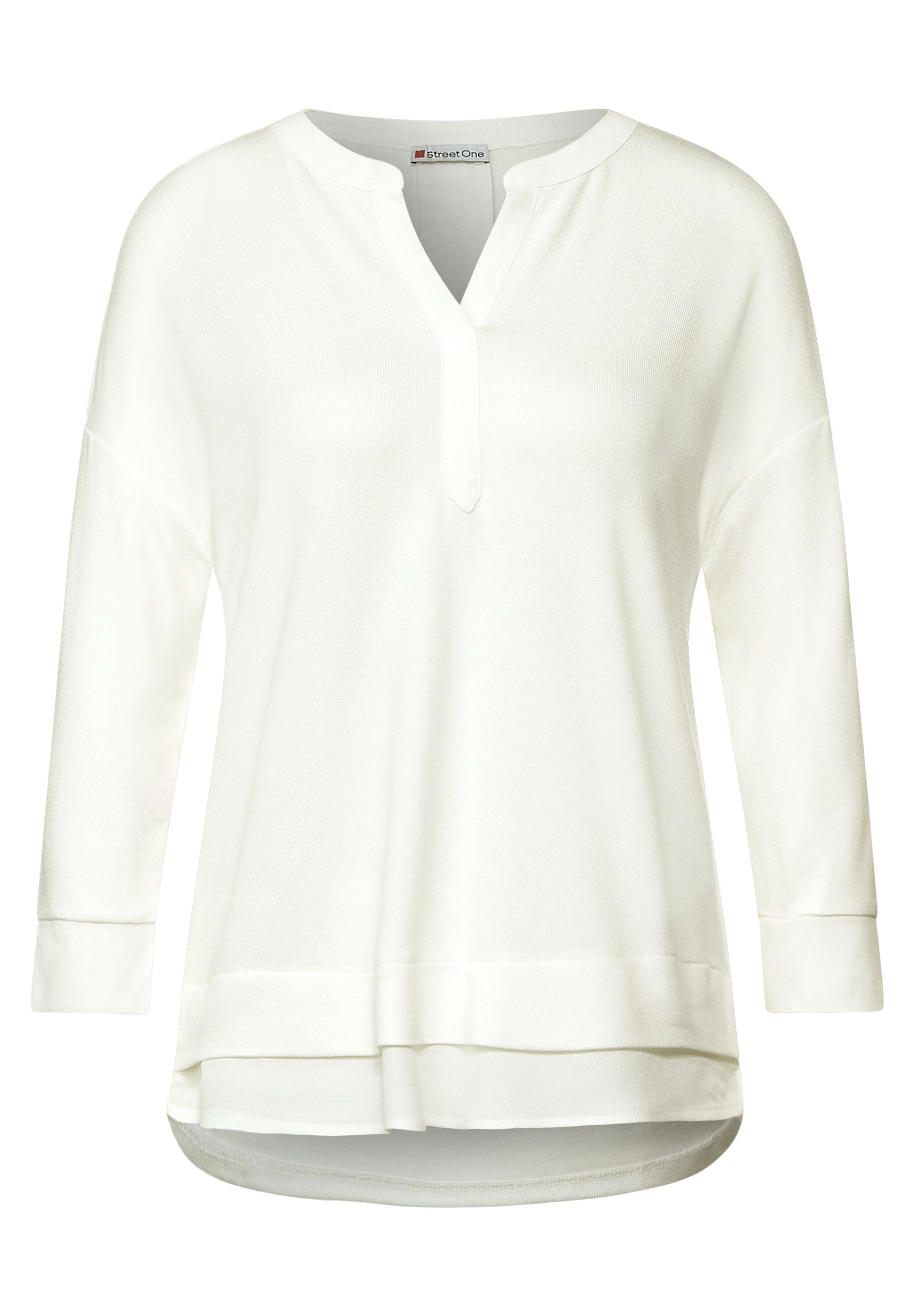 T-Shirt & Langarmshirt Tunikashirt im Materialmix