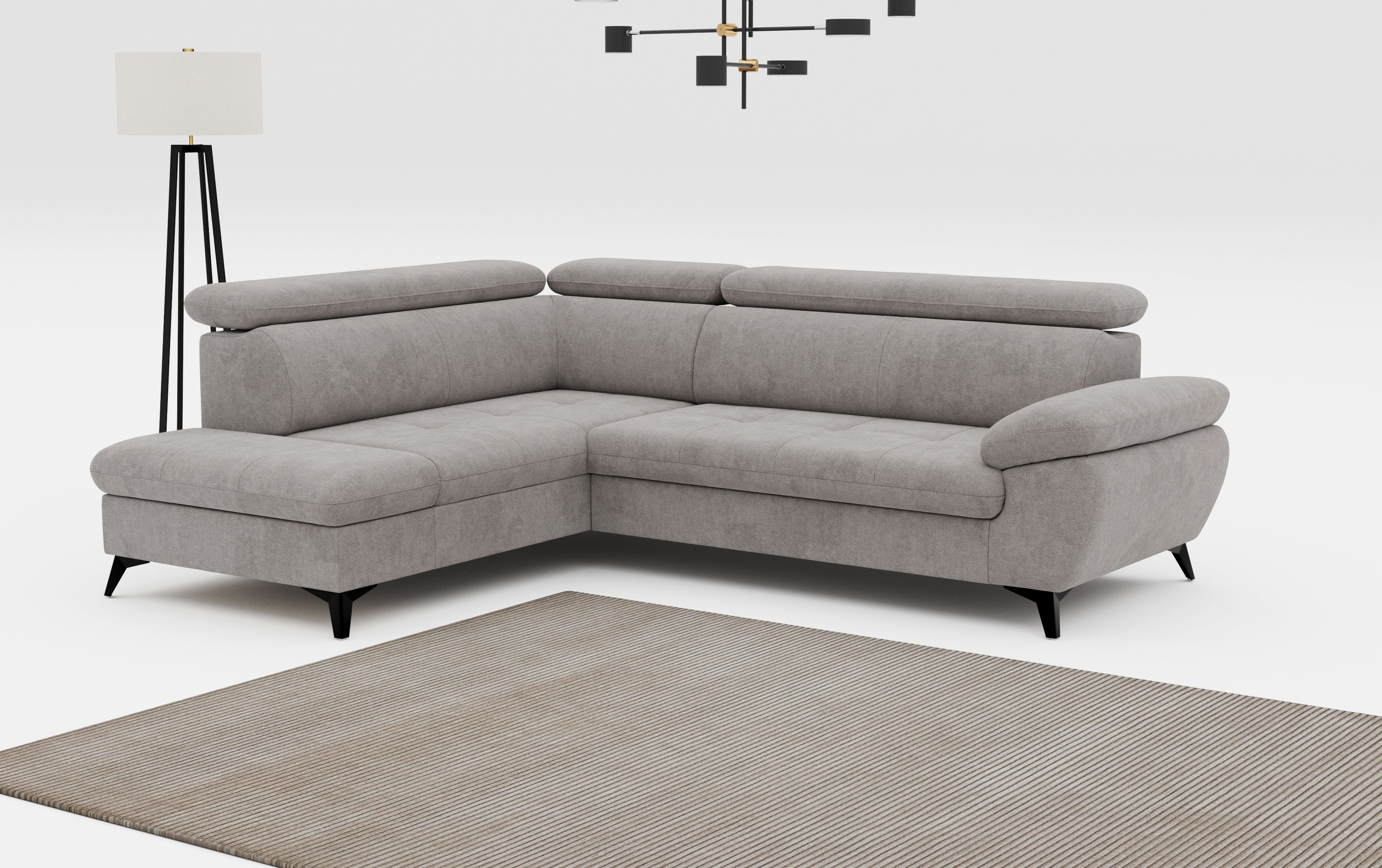 COTTA Ecksofa Hudson L-Form, mit Kopfteilverstellung, günstig online kaufen