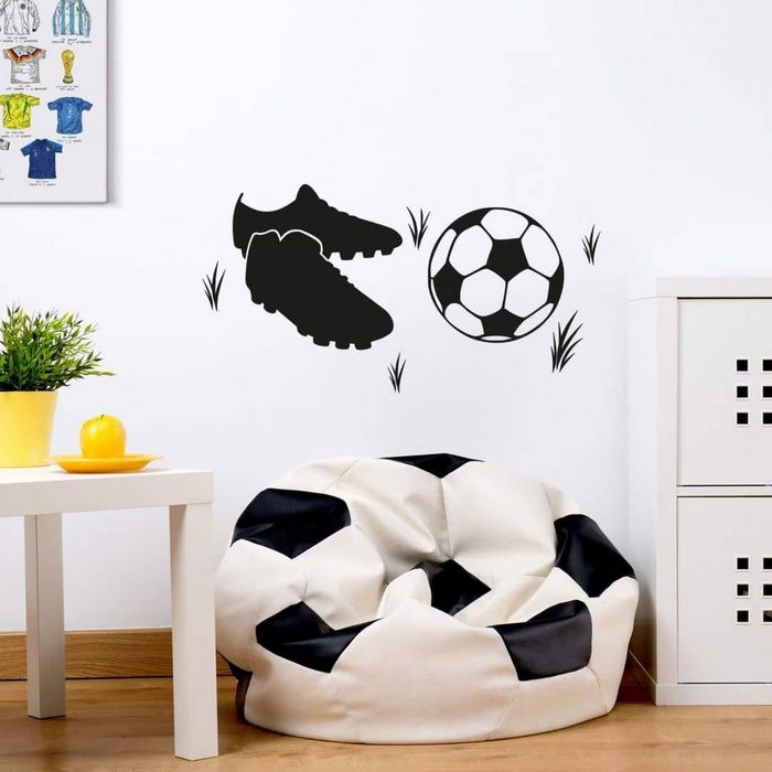 K&L Wall Art Wandtattoo Sportliche Fußballschuhe Kinder Klebebilder Kinderzimmer Wandsticker Wandbild selbstklebend entfernbar
