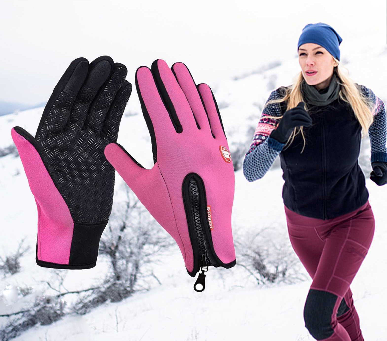 Alster Herz Fahrradhandschuhe Fahrrad bequem, atmungsaktiv A0001 in leicht Handschuhe Touchscreen, ganzjährig, Design, sportlichem Pink