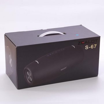 ZEALOT Stereo Lautsprecher (Bluetooth, 60 W, Bluetooth Box, BassUp Technologie,Stereo Laut,EQ,IPX6 Wasserdicht)