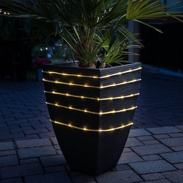 MARELIDA LED-Lichterschlauch LED Solar Lichterschlauch warmweiß Außen Gartenlichterkette 4,9m, 100-flammig