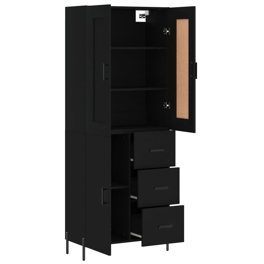 cm 69,5x34x180 Hochschrank Holzwerksto Schrank Kleiderschrank Schwarz Regal Highboard vidaXL