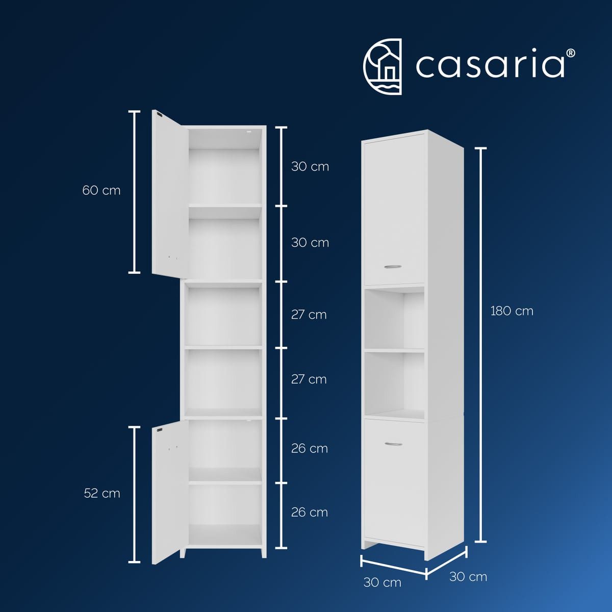 Casaria Hochschrank Neapel Badezimmerhochschrank 30 cm günstig online kaufen