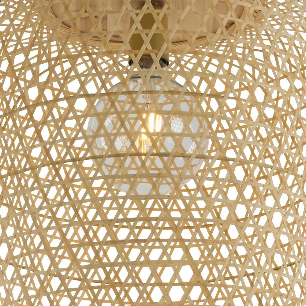 Leuchtmittel Deckenlampe Boho Wohnzimmer im Bambus Pendelleuchte inklusive, etc-shop nicht Design Pendelleuchte,