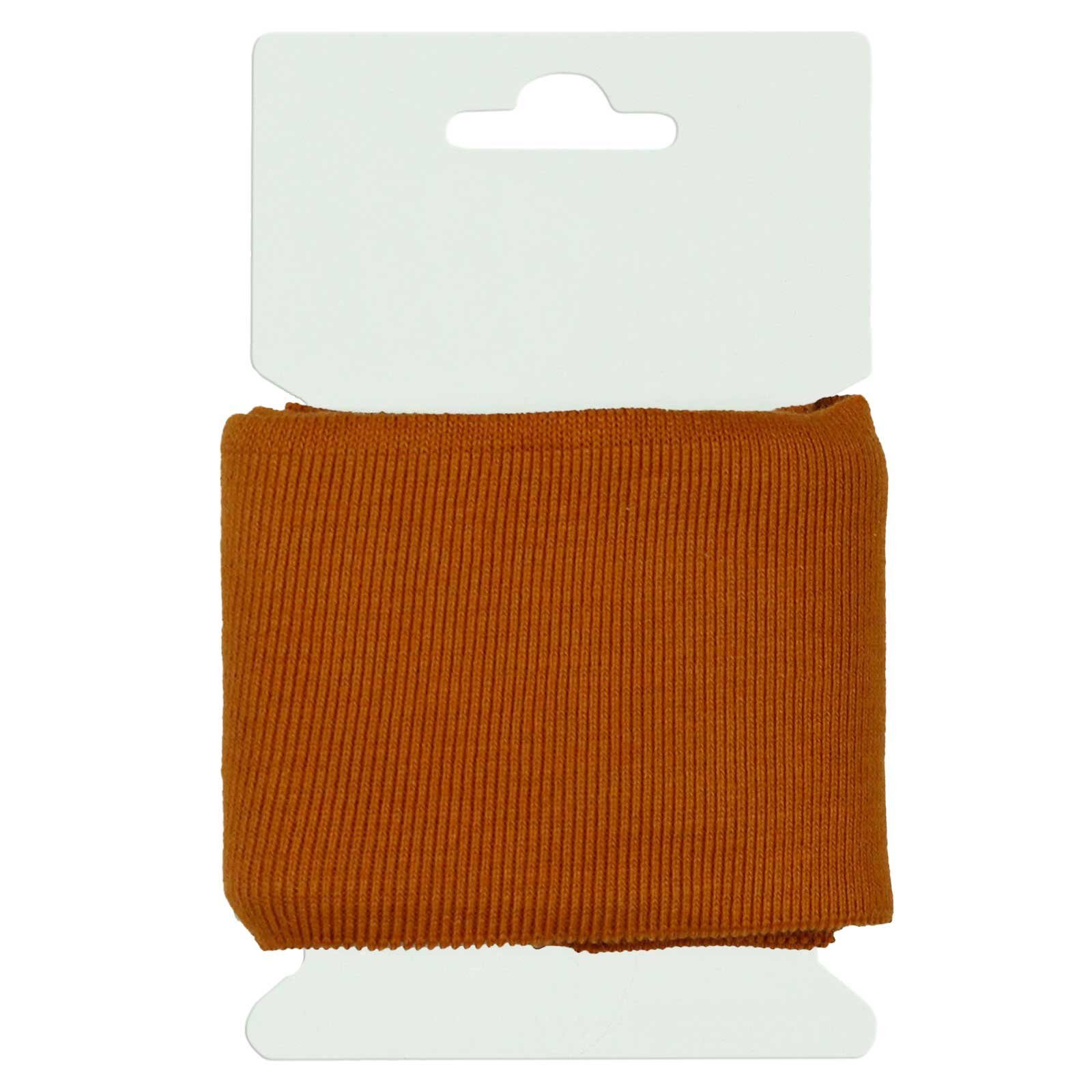 maDDma Stoff 135 x 7 cm nachhaltige Cuff Bündchen Strickbündchen, 023 - terracotta