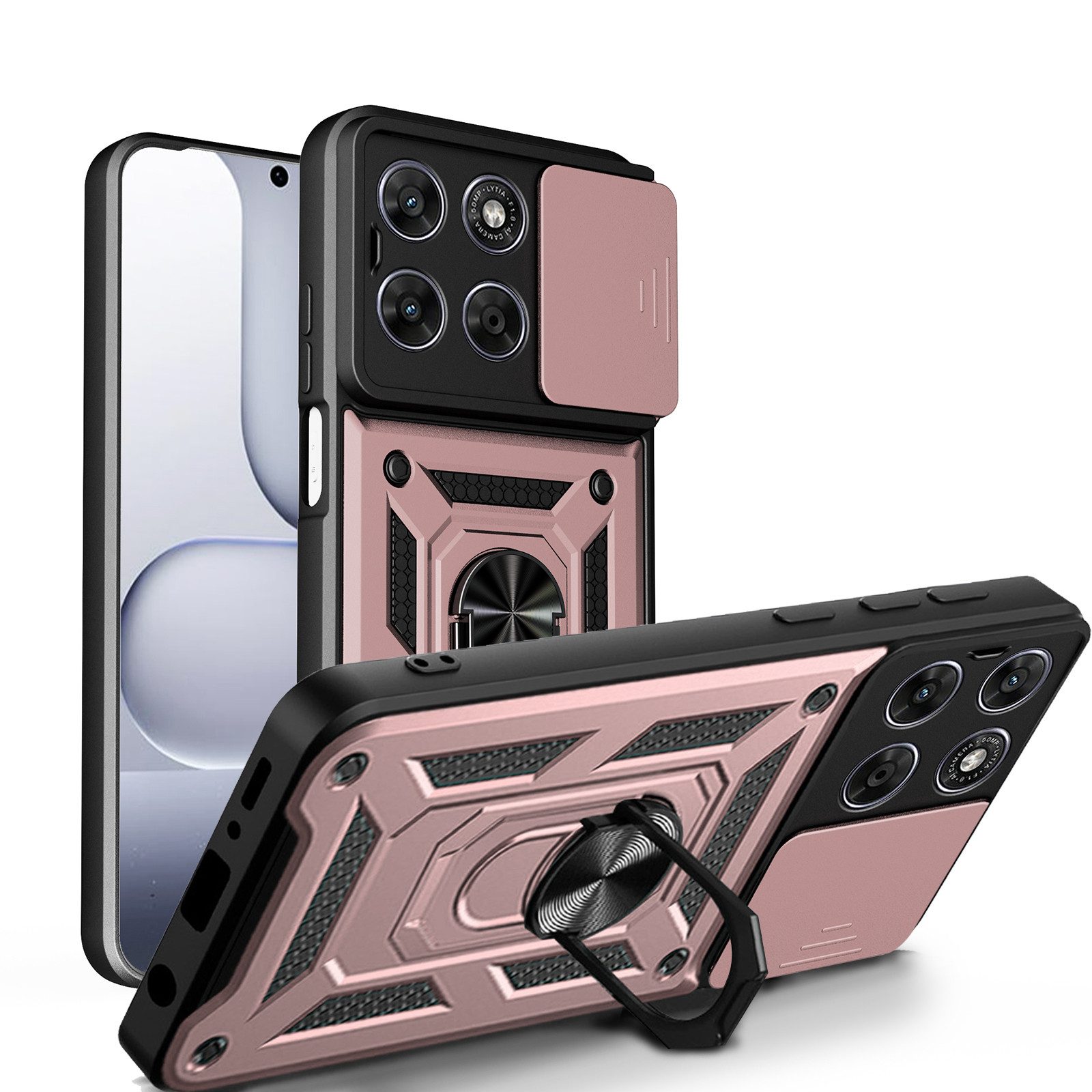 betterfon Handyhülle für Motorola - Outdoor Case mit Kameraschutz & Ring, Outdoorhülle mit Ringhalter Smartstand Kameraschutz und Silikonkern