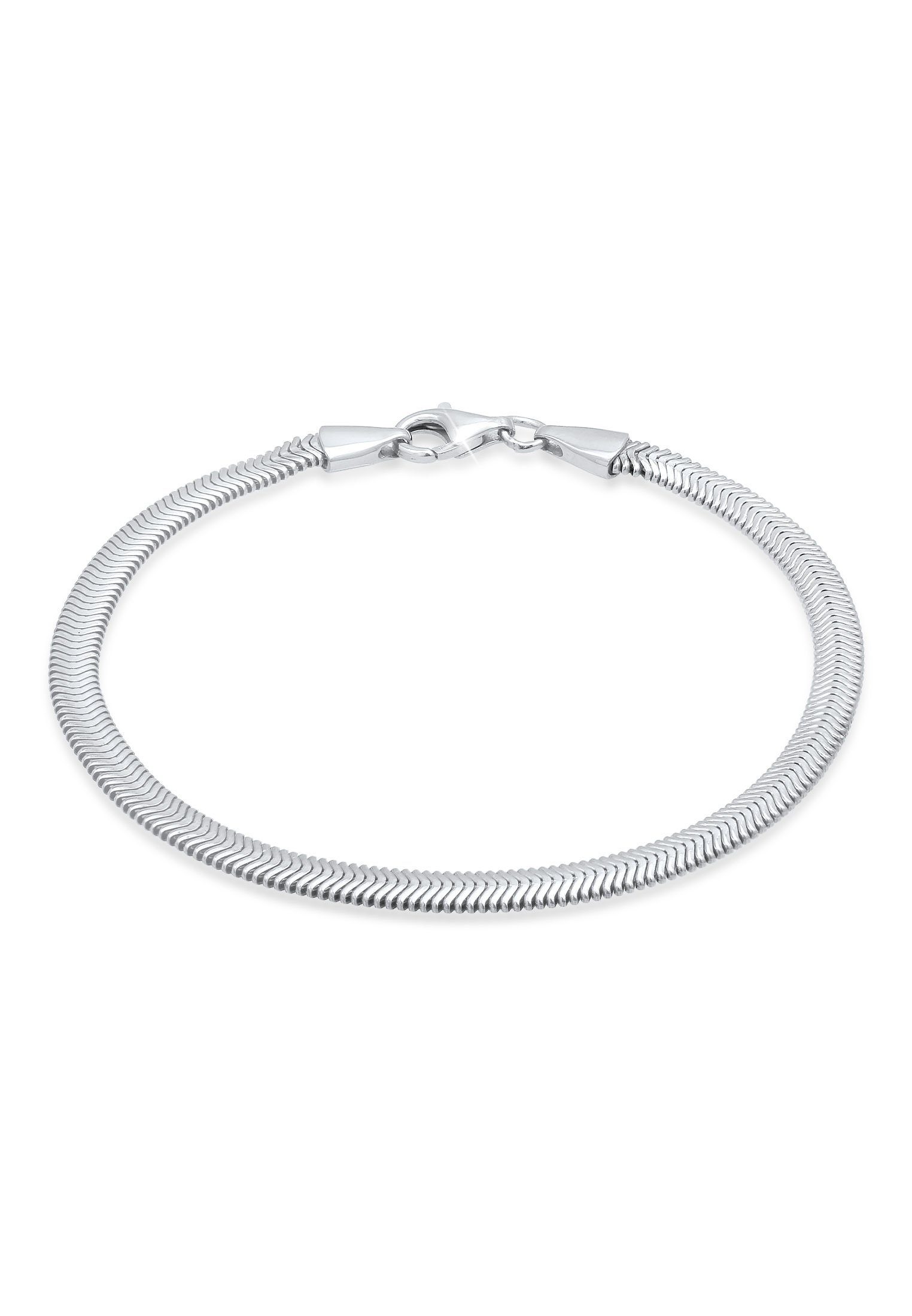 Kuzzoi Elegant Flach Silber Schlangenkette Armband 925 Fischgräte