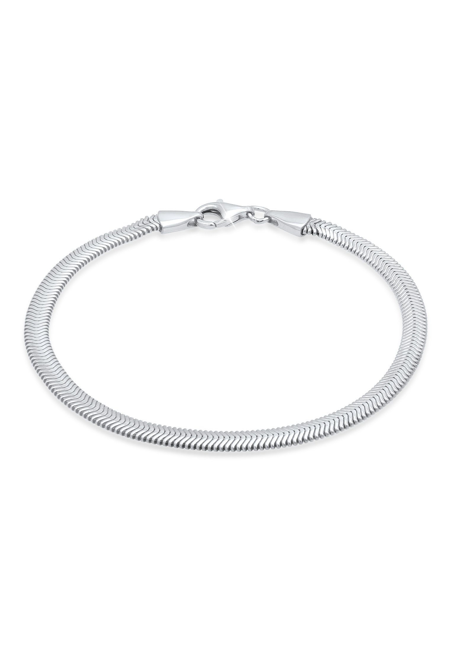 Kuzzoi Glieder Schlangenkette Silber, Herren Flach Armband Elegant Zeitlos, 925 für Armband feminines Fischgräte