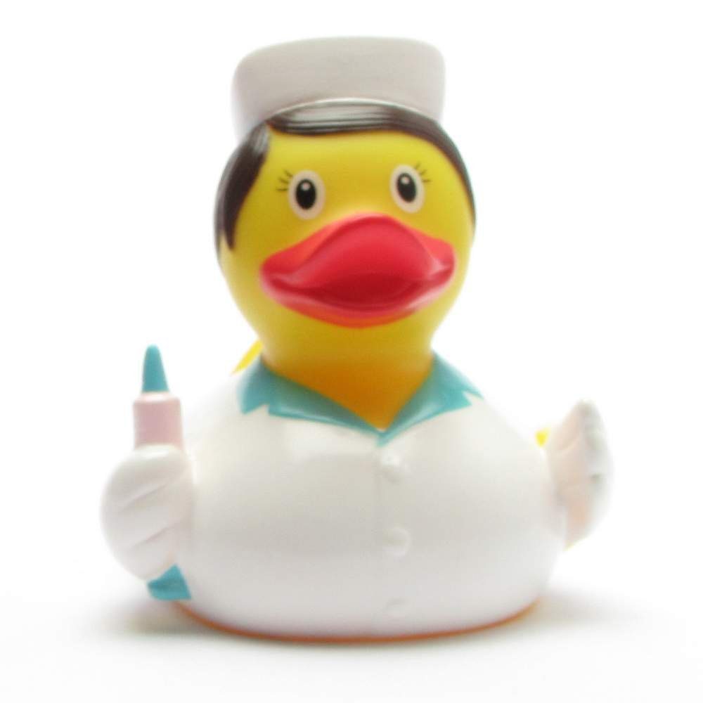Lilalu Badespielzeug Quietscheente Krankenschwester Badeente
