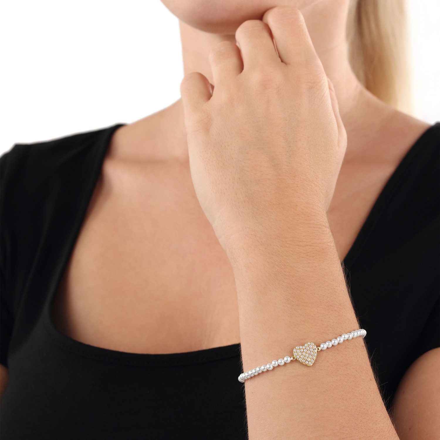 Amor Armband Herz, mit Glasperle