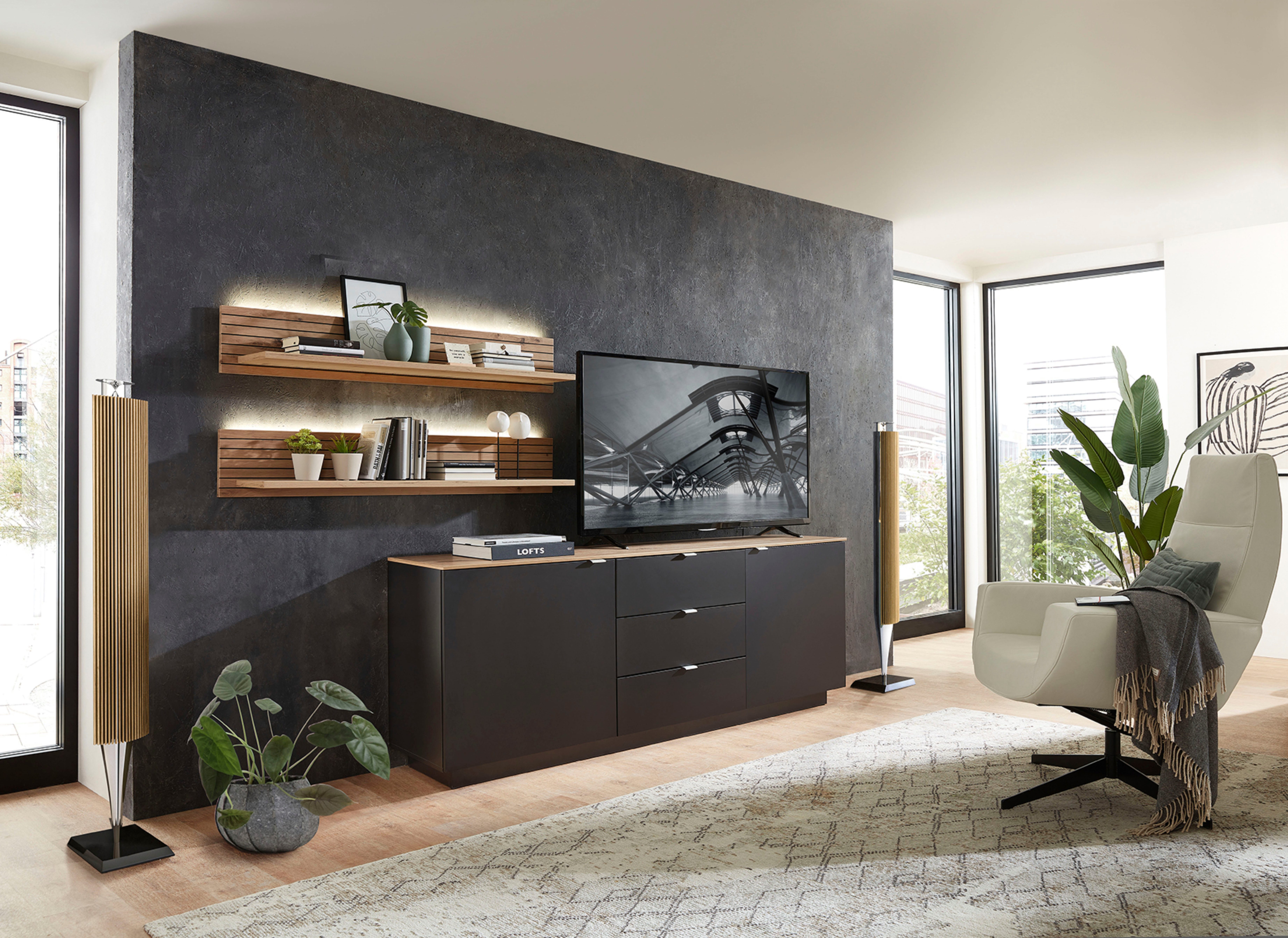 Innostyle Wandboard Core, Wandbord Maße B/H/T 120x22x23 cm, 1-tlg., Wandbord mit 1 Boden inkl. LED Beleuchtung