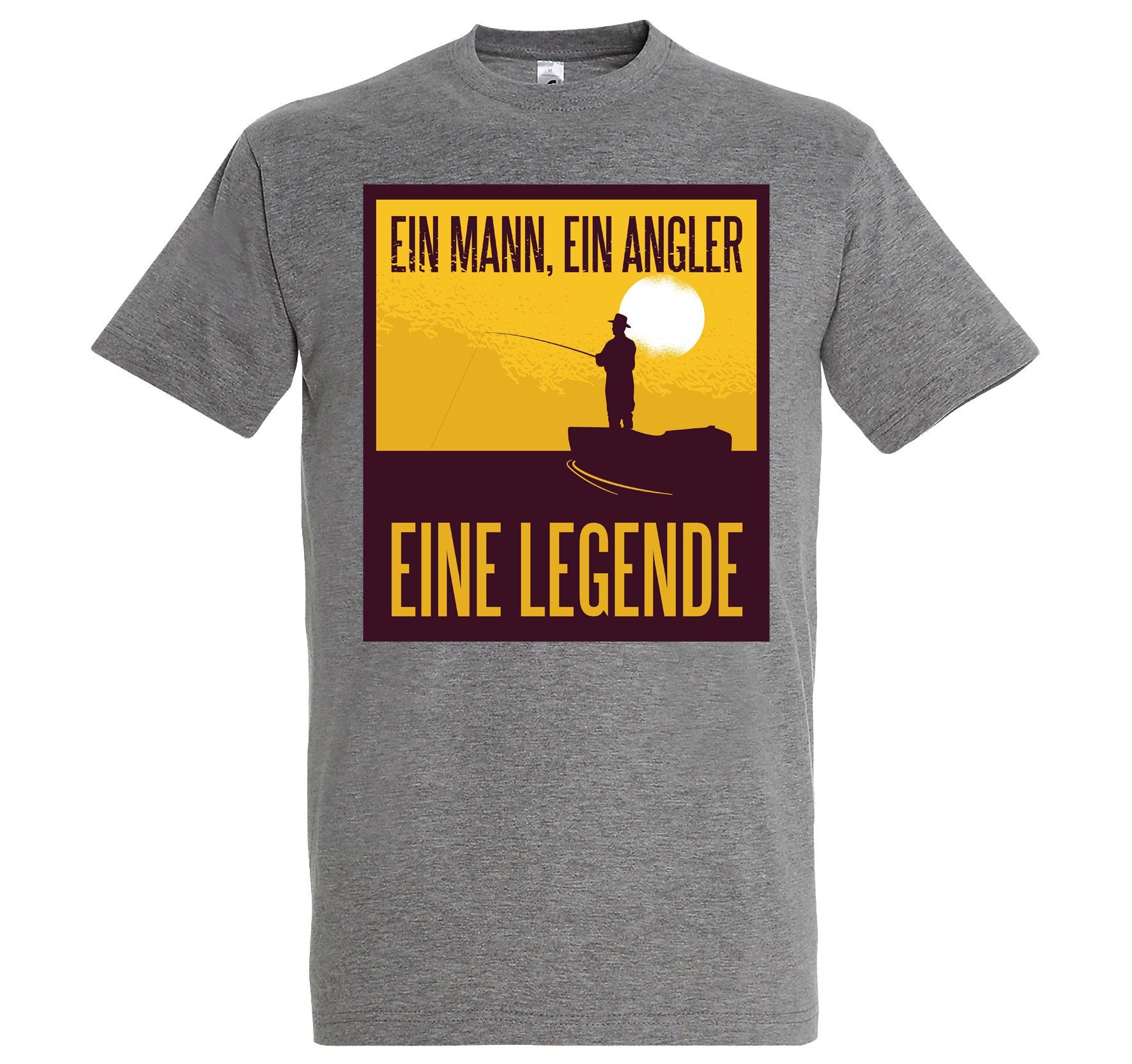 Youth Designz T-Shirt Angler Legende Herren T-Shirt mit lustigem Spruch Grau