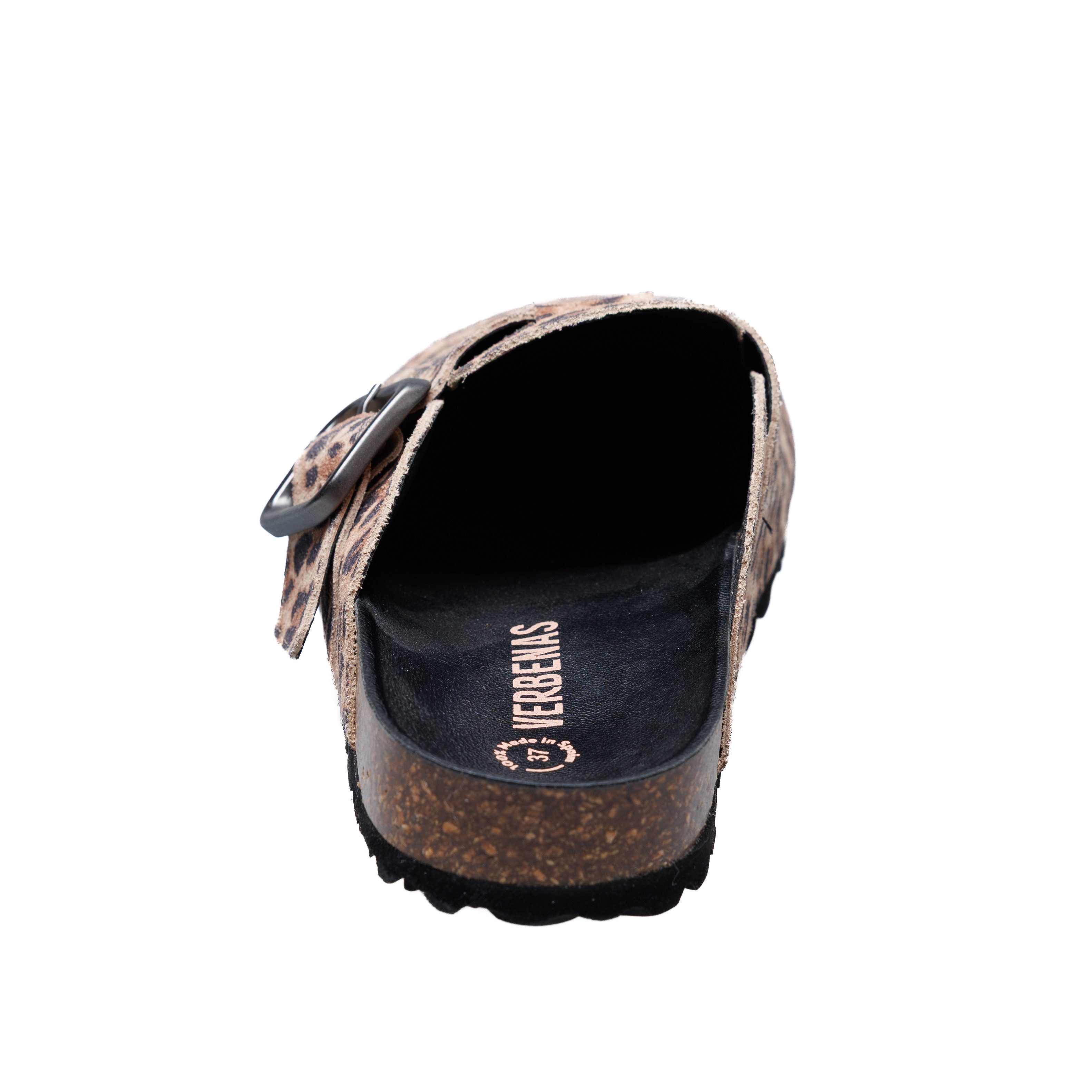 VERBENAS Clog Hausschuh, Sommerschuh im Leo-Look