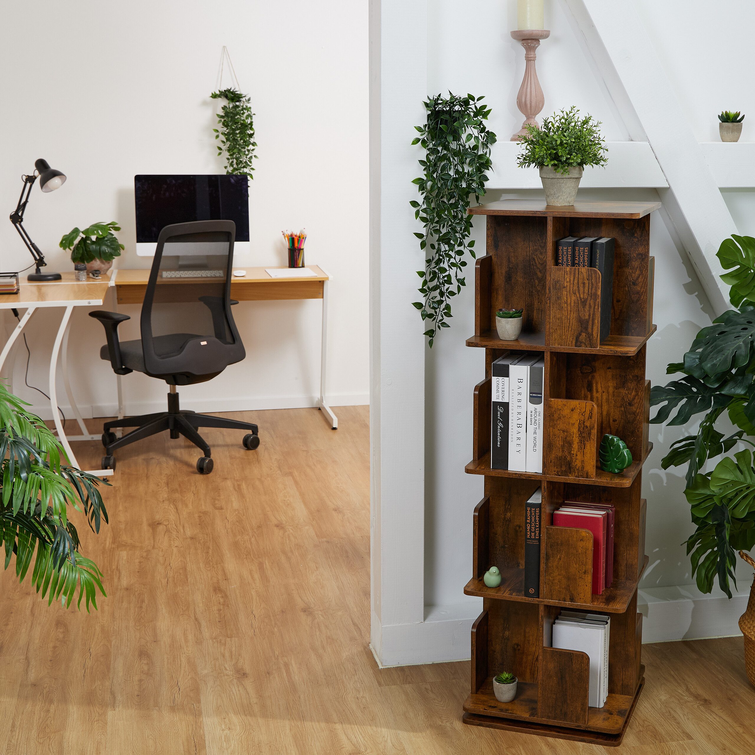 relaxdays Bücherregal Eckiges Bücherregal Industrial-Design, 4 günstig online kaufen