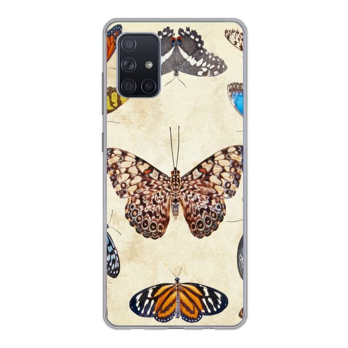MuchoWow Handyhülle Botanischer Druck Schmetterlinge Handyhülle Samsung Galaxy A51 5G Smartphone-Bumper Print Handy