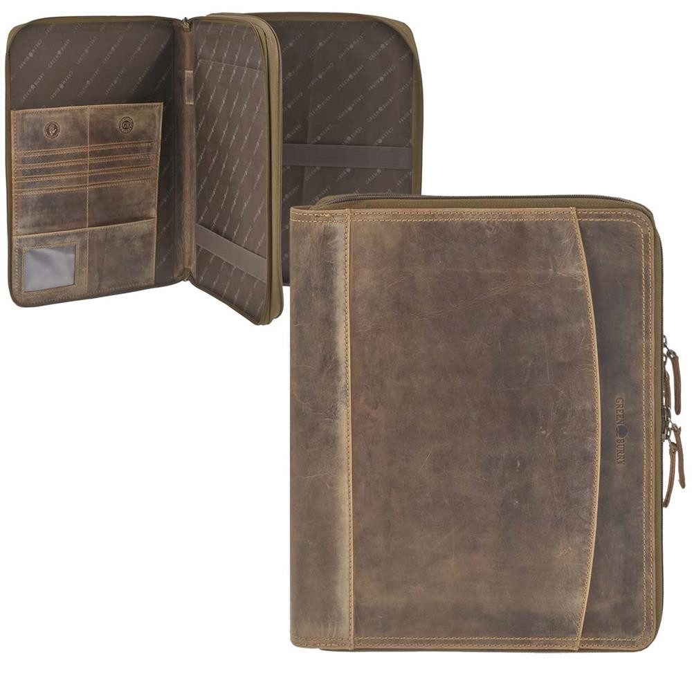Schreibmappe "Vintage" Leder antikbraun Konferenzmappe 28x34x6cm