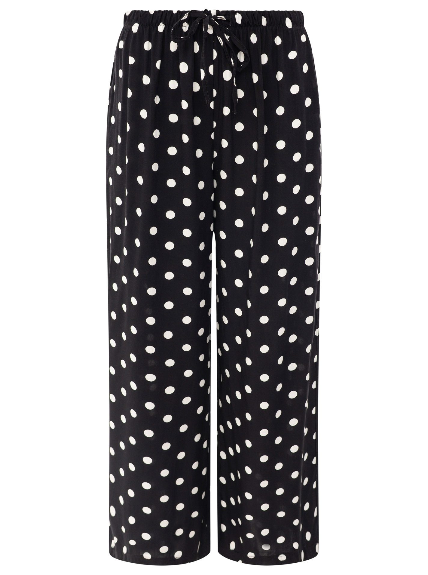 Zwillingsherz Stoffhose Sommerhose "Punkte" allover-Punktemuster, elastischer Bund mit Bindeband